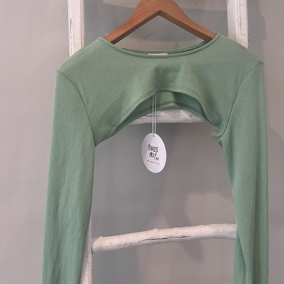 PRINCESS Polly nwt arti long sleeve shirt topper green ribbed size 12 nwt - Picture 3 of 6